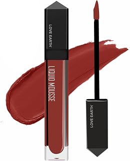Love Earth Foam Liquid Lipstick - Matte Finish | Lightweight, Non-Sticky, Non-Dry, Transfer Resistant & Water Resistant | Lasts up to 12 Hours with Vitamin E and Oil