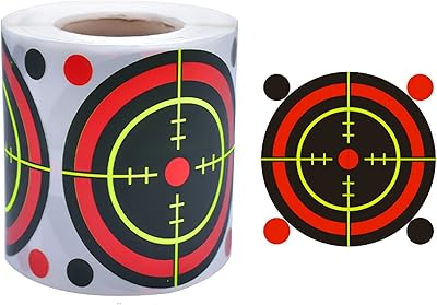 EWUHRY 200 Pieces Range Shooting Splatter Target Stickers Reactive Self-Adhesive Pasters Bullseye Targets Shooting for Rifle Pellet Pistol Airsoft Gun 3 Inch