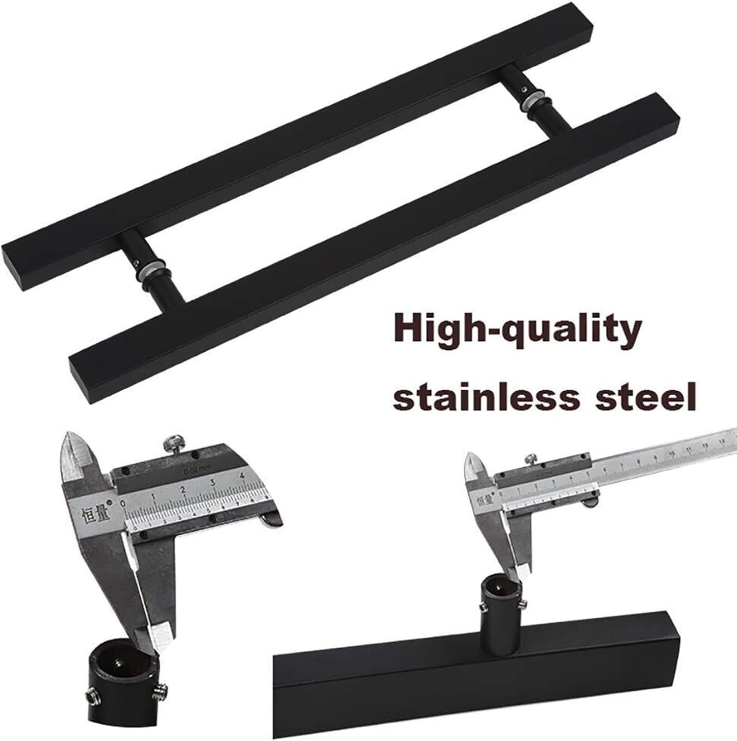 Handle-Easy to Install,Heavy-Duty Black Stainless Steel Office Sliding Door Handle Glass Door Push-Pull Handrail,Length 60/120cm (Size : 600x400mm)