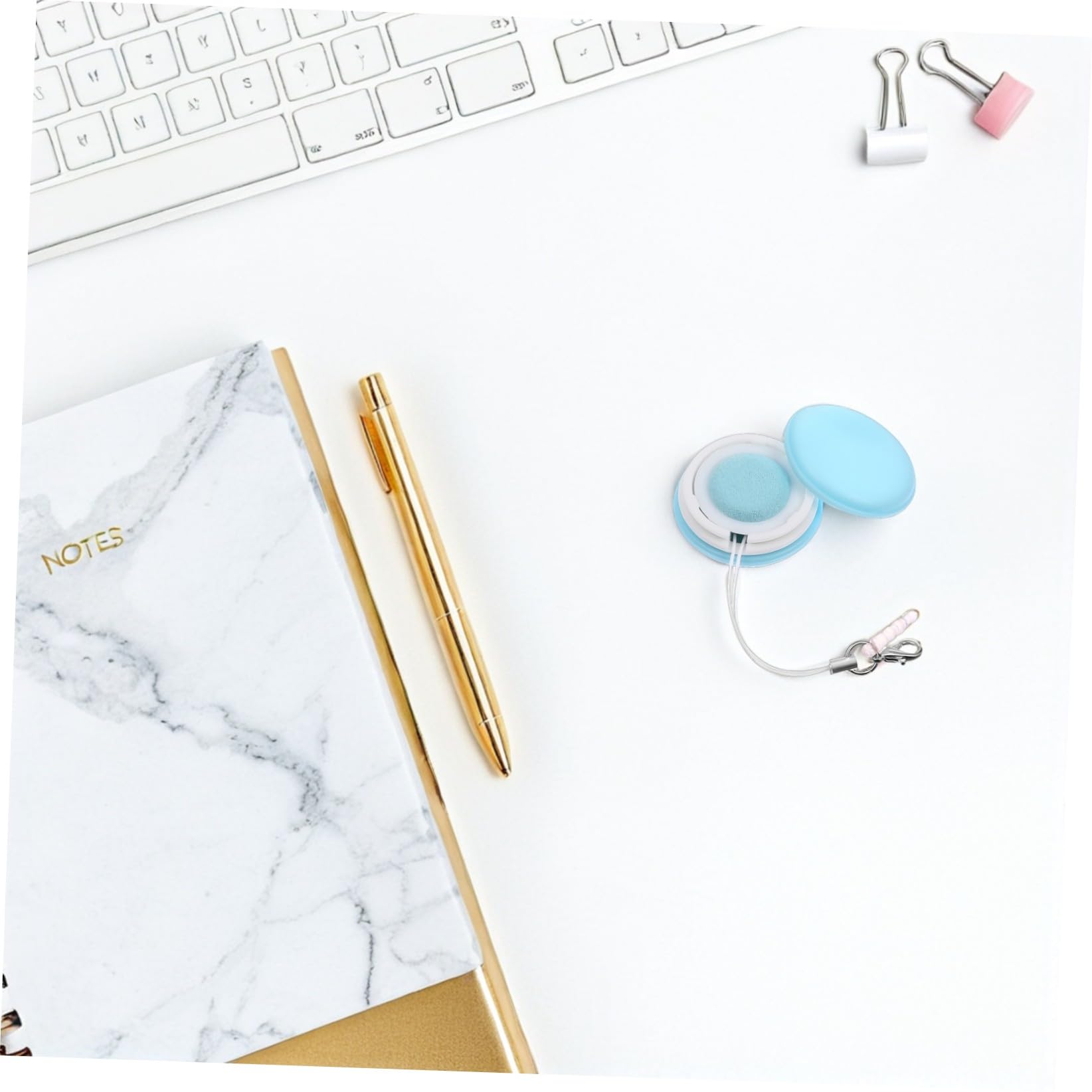 PACKOVE Toallitas Limpiadoras de Pantalla 4piezas para Teléfonos Móviles con Tapa y Llavero, Silicona y PP, Ideales para Limpiar Pantallas y Regalar