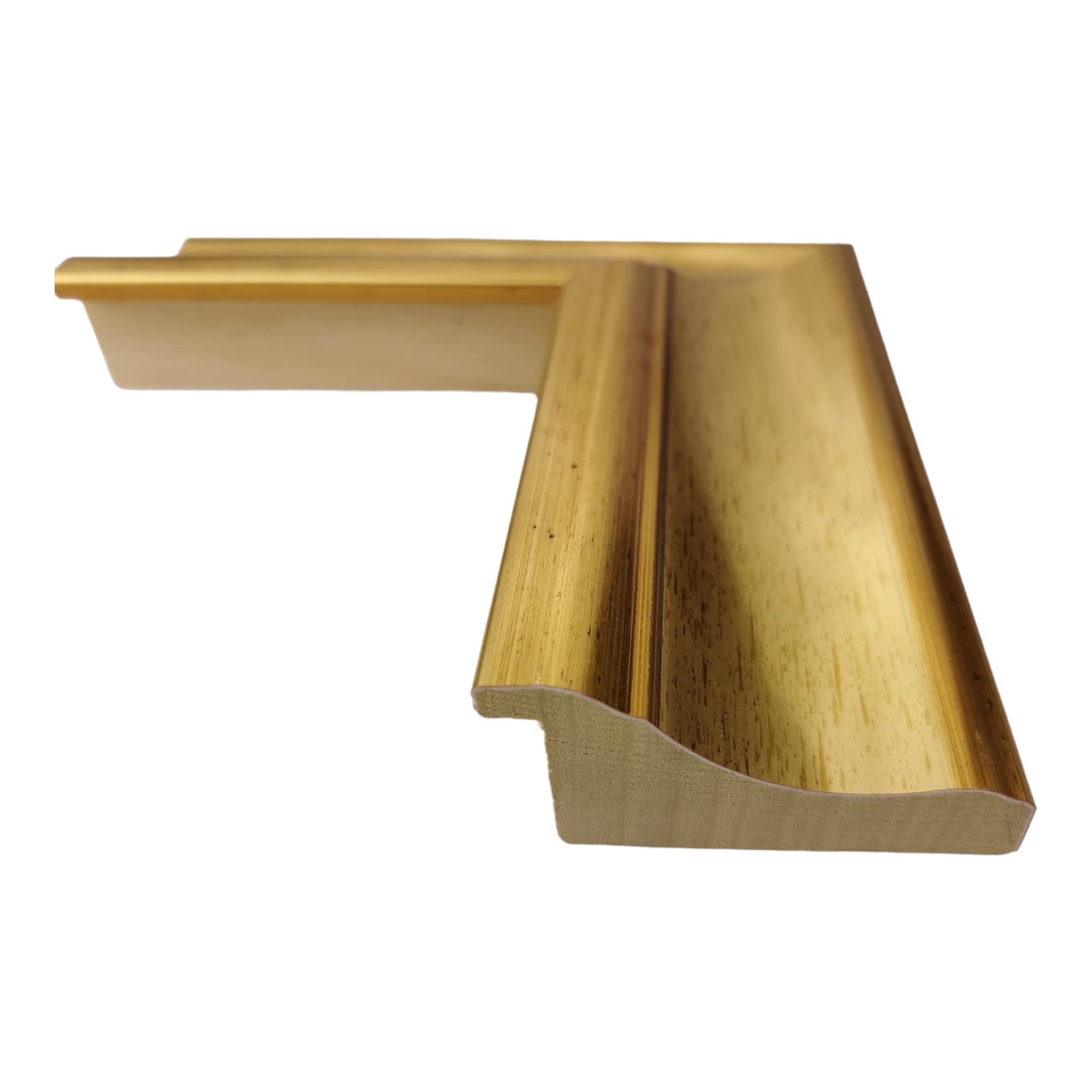 Maestri Artigiani - Cornice in legno da parete per Quadri tutte le misure, con Passepartout, Oro Argento Noce Azzurro (40 x 50 cm, ORO)