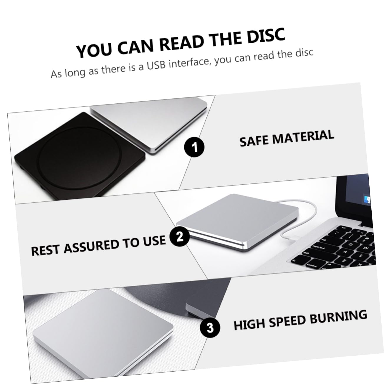 SHINEOFI Unità Dvd Portatile Masterizzatore Dvd Usb Per Computer Desktop e Laptop Lettore Cd Rom Compatibile Sistemi Operativi Vari