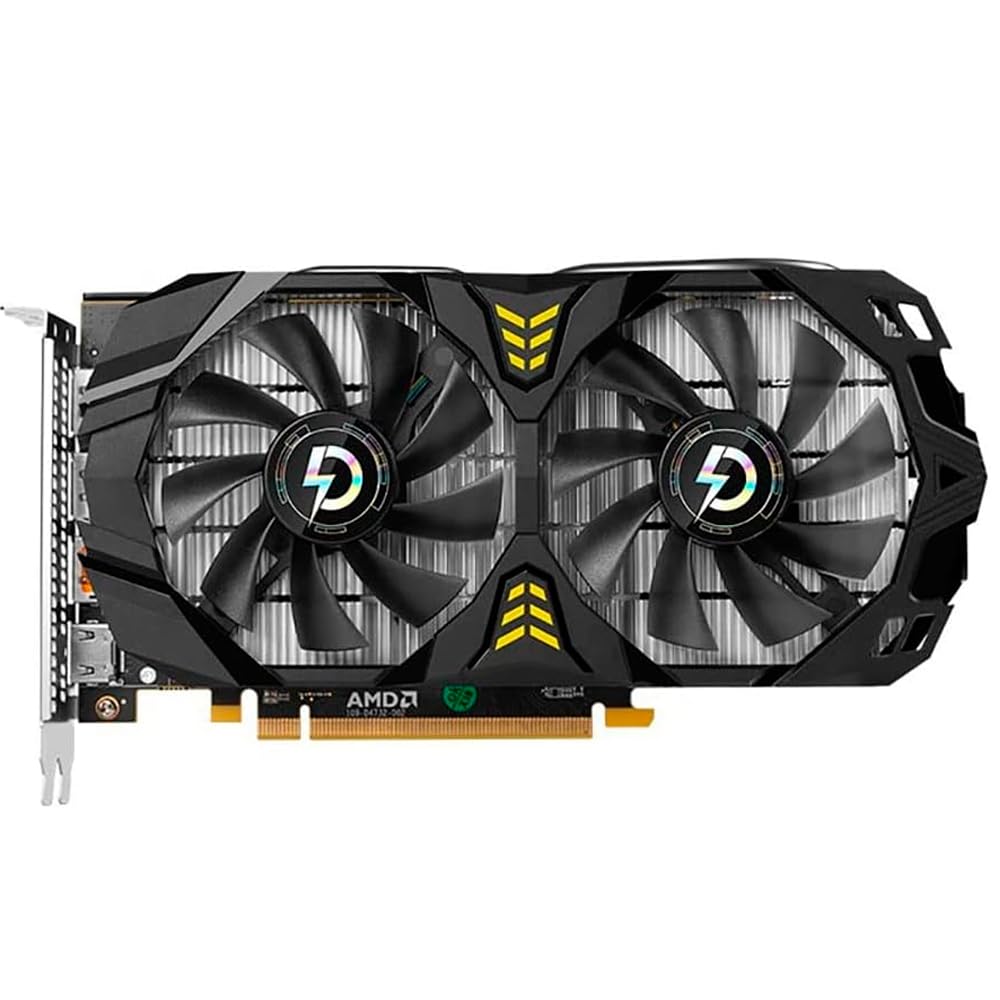 RX 580 8GB Tarjeta Grafica Gaming para Juegos, Trabajos Multimedia y edición de Video 3 Puertos DP, 1 Puerto HDMI, GDDR5, Bus 256 bits, GPU Ellesmere, bajo Consumo 130W