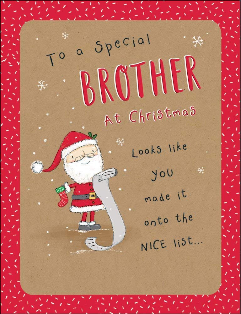 Piccadilly Greetings Character Christmas Card Brother - 8 x 6 inches - Piccadilly Greetings