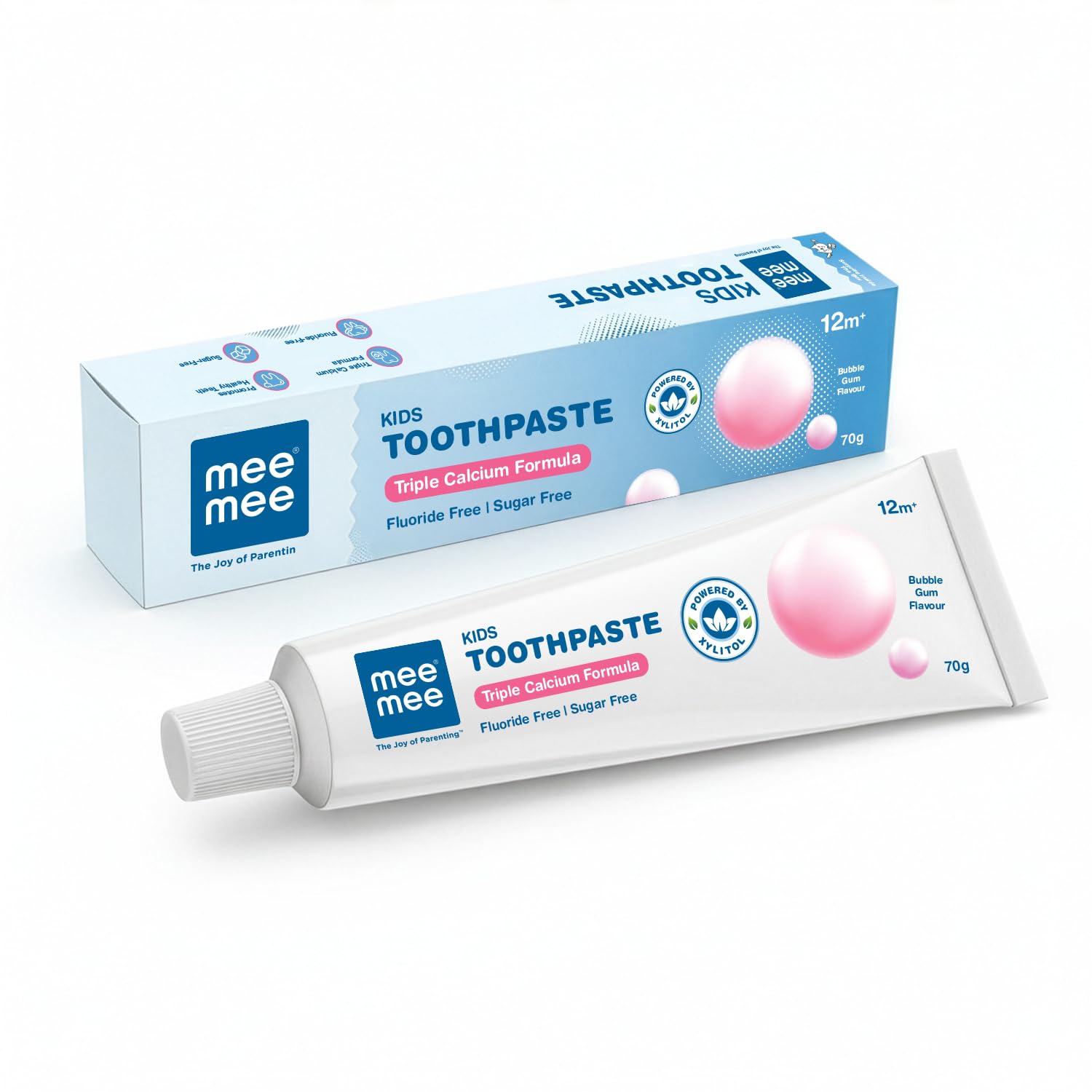 Mee Mee Kids Bubble Gum Toothpaste for 12+ Months | Fluoride-Free Baby Toothpaste with Xylitol & Calcium | Gentle Daily Oral Care for Babies & Toddlers | 70g-image-36