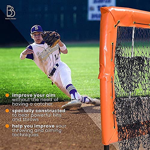 Pitching Net With Strike Zone - 9 Hole Pitching Target For Baseball And Softball Training - Portable Pitchers Net - Adjustable Height -Home Or Backyard Practice For Adults And Youth Bb Brother Brother #TOP2