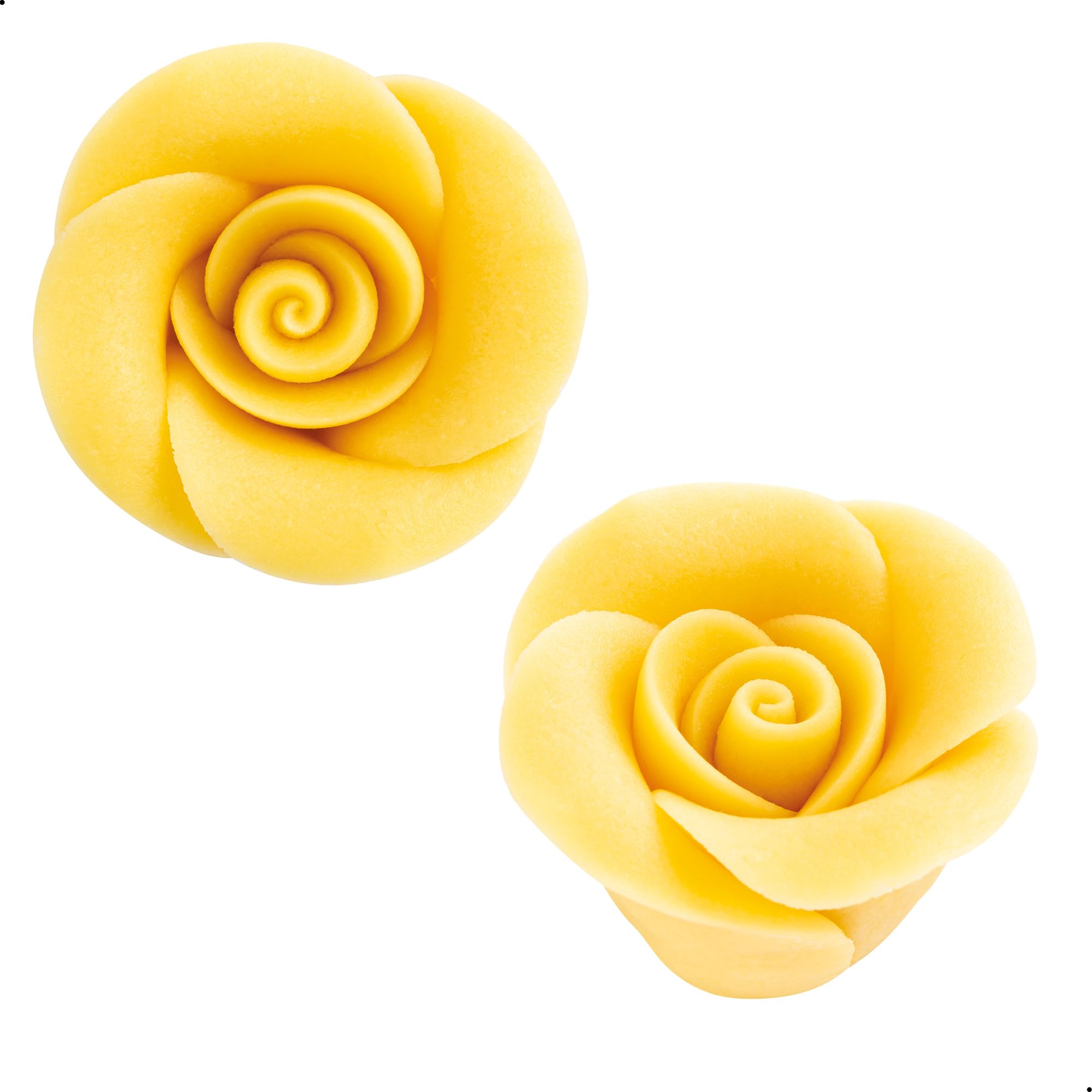 Günthart 48 Stück Marzipan Rosen klein, Größe 57 x 18 mm, rot, rosa, gelb, weiss, orange für Hochzeitstorten