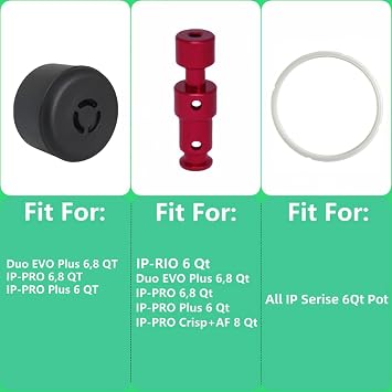 10PCS Replacement Parts for Instant Pot Pro 80 8QT and Duo Evo Plus 8Qt, Include Steam Release Handle, Sealing Ring, Float Valve W/Silicone Cap and Anti-Block Shield By Pnltae