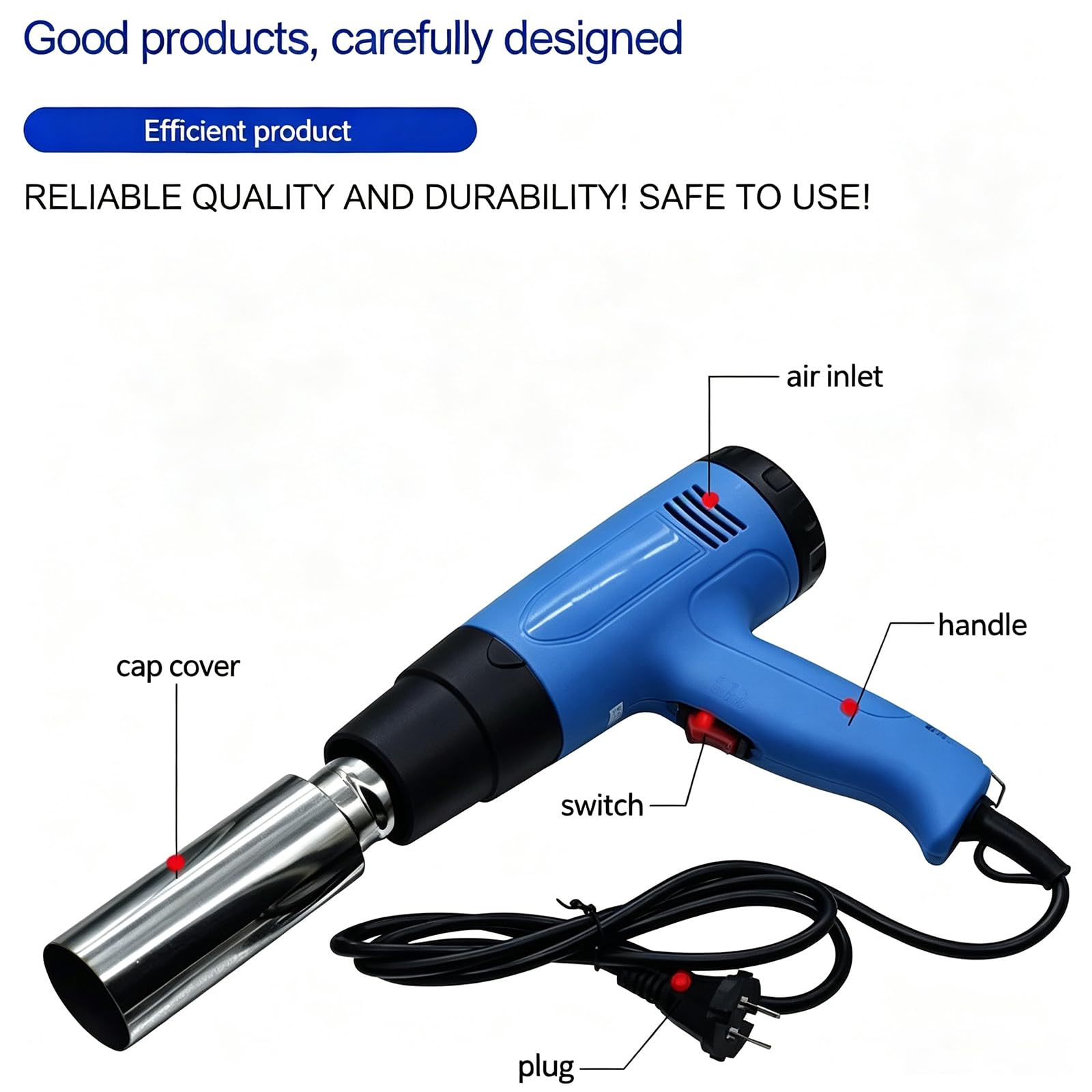 Pistola Termoencogible De 1800 W Para Tapas Adhesivas, Máquina Para Envolver Botellas De Vino, Control De Temperatura De 40 A 600 ℃, Viento De Temperatura Ajustable, Para Envoltura De Vinilo De