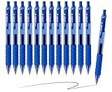 AIHAO Gel Pens Blue Ink, 0.7mm Medium Point, Smooth Writing Retractable Pens, Quick Dry Gel Ink with Comfort Grip, No Smear, 12 Pack for Office, School, Home
