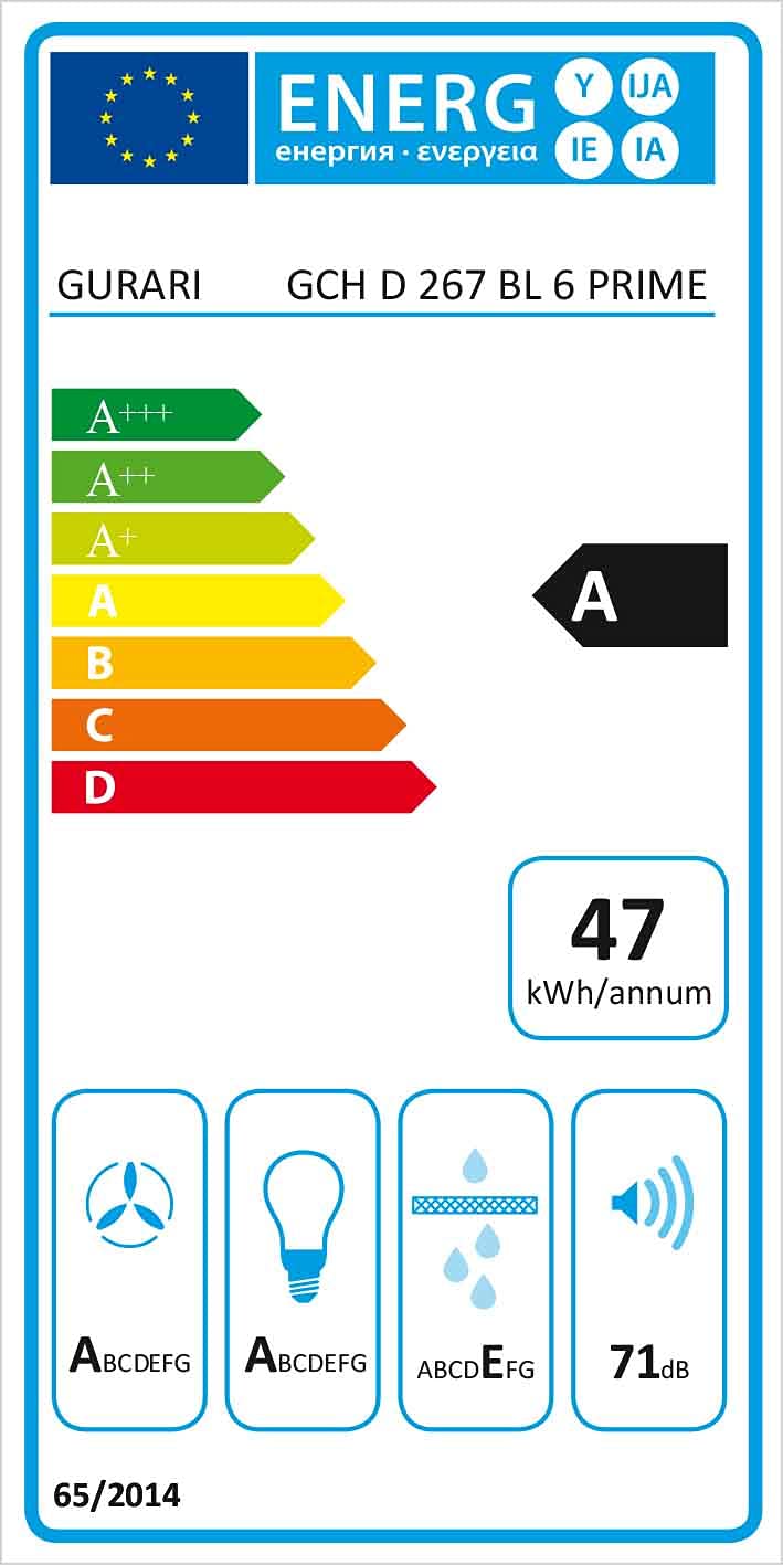 Gurari 267 - Campana extractora de pared, 60 cm, de lujo, fabricante Gurari, 3 velocidades, 1000 m3/h, LED, Hotte,Timer, Negro, Recirculación posible, ClearTouch Control,Mando a distancia