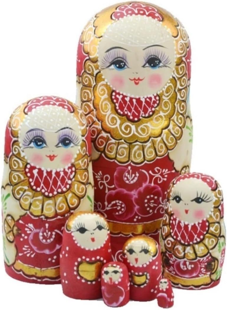 Matryoshka Stacking Dolls 10 Pieces Lovely Russian Dolls Matryoshka Wooden Nesting Dolls Babushka Russian Hand Painted Toy Gift Matryoshka Doll Russian