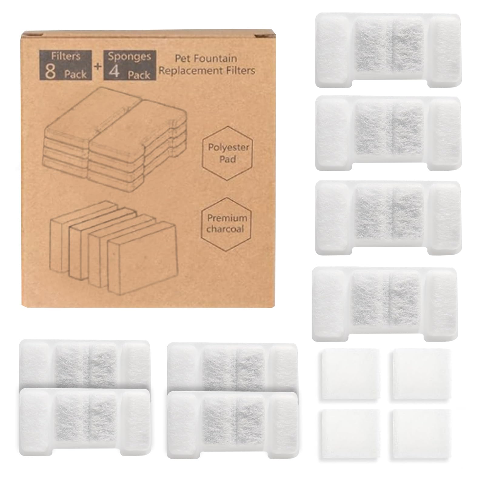 Amazon.com : HAJXM Cat Water Fountain Replacement Filters, 8 Pack