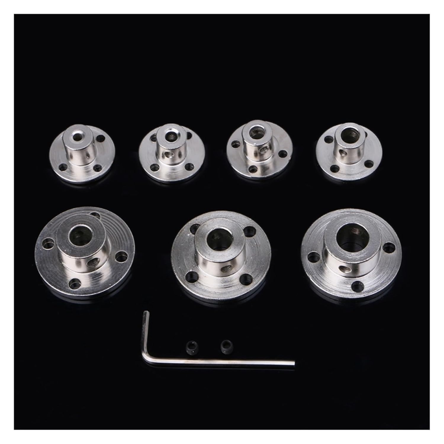 Kupplung, Flanschkupplung, starre, 9-teilige Kupplung, Motorführung, Wellenkupplung, Motoranschluss(4mm)
