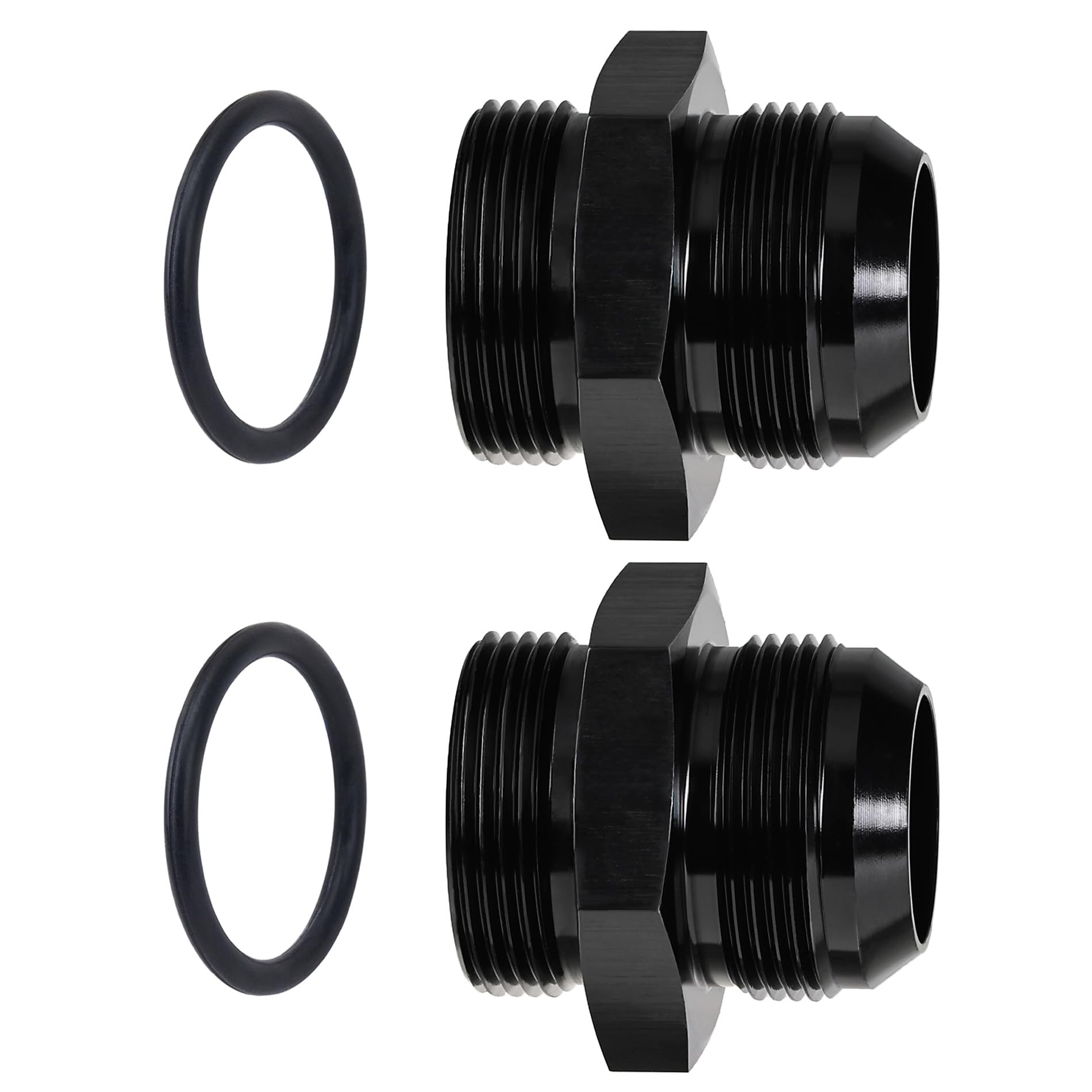 EVIL ENERGY 20AN Flare to 20AN ORB Male 2PCS Fuel Rail Adapter Fitting Black