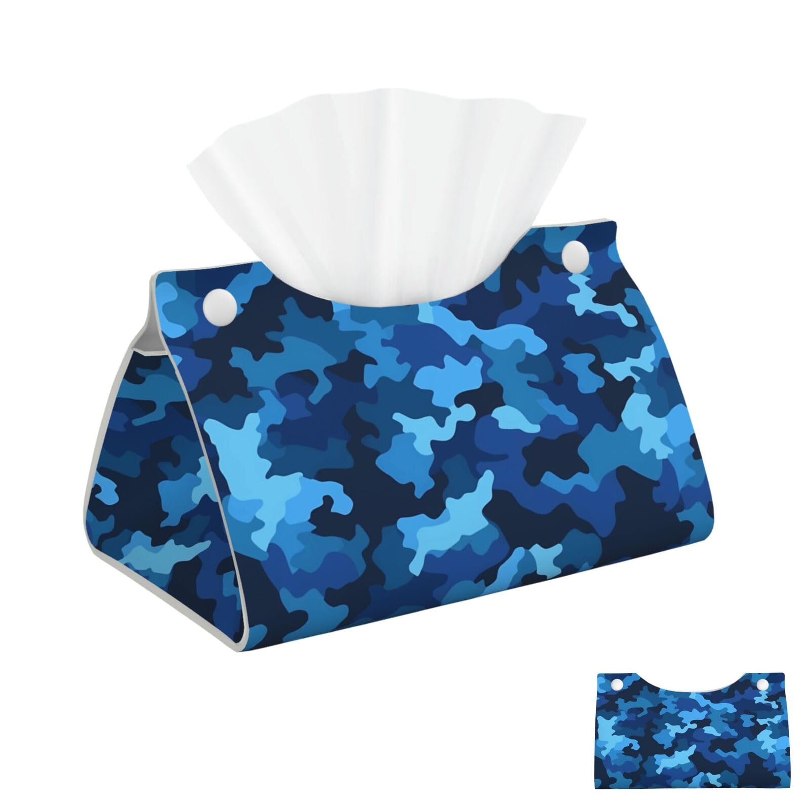 Blue Camo Tissue Box Cover Square Cube Boxes