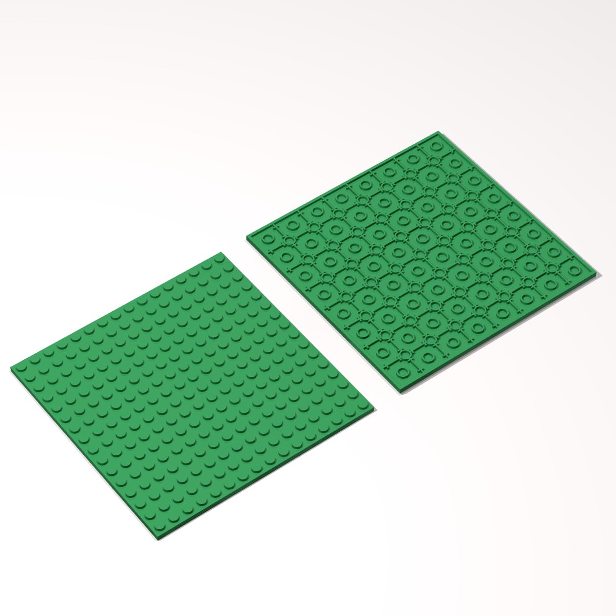 Classic Building Plate Bulk,16x16 Double Sided Thick Low Board 22 Piece, Compatible with Lego Parts and Pieces:(Colour:Green)