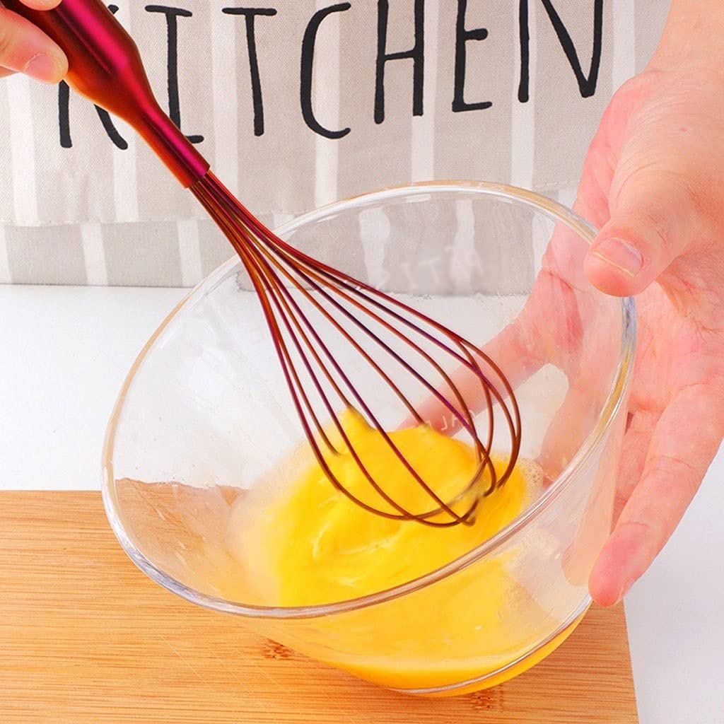 Frullino for le uova Frullatore for sbattere, Frullino for le uova Frusta in acciaio inossidabile Sbattere le uova Pastella Palloncino Frusta a filo Frullino for le uova manuale Fruste for cucinare (C