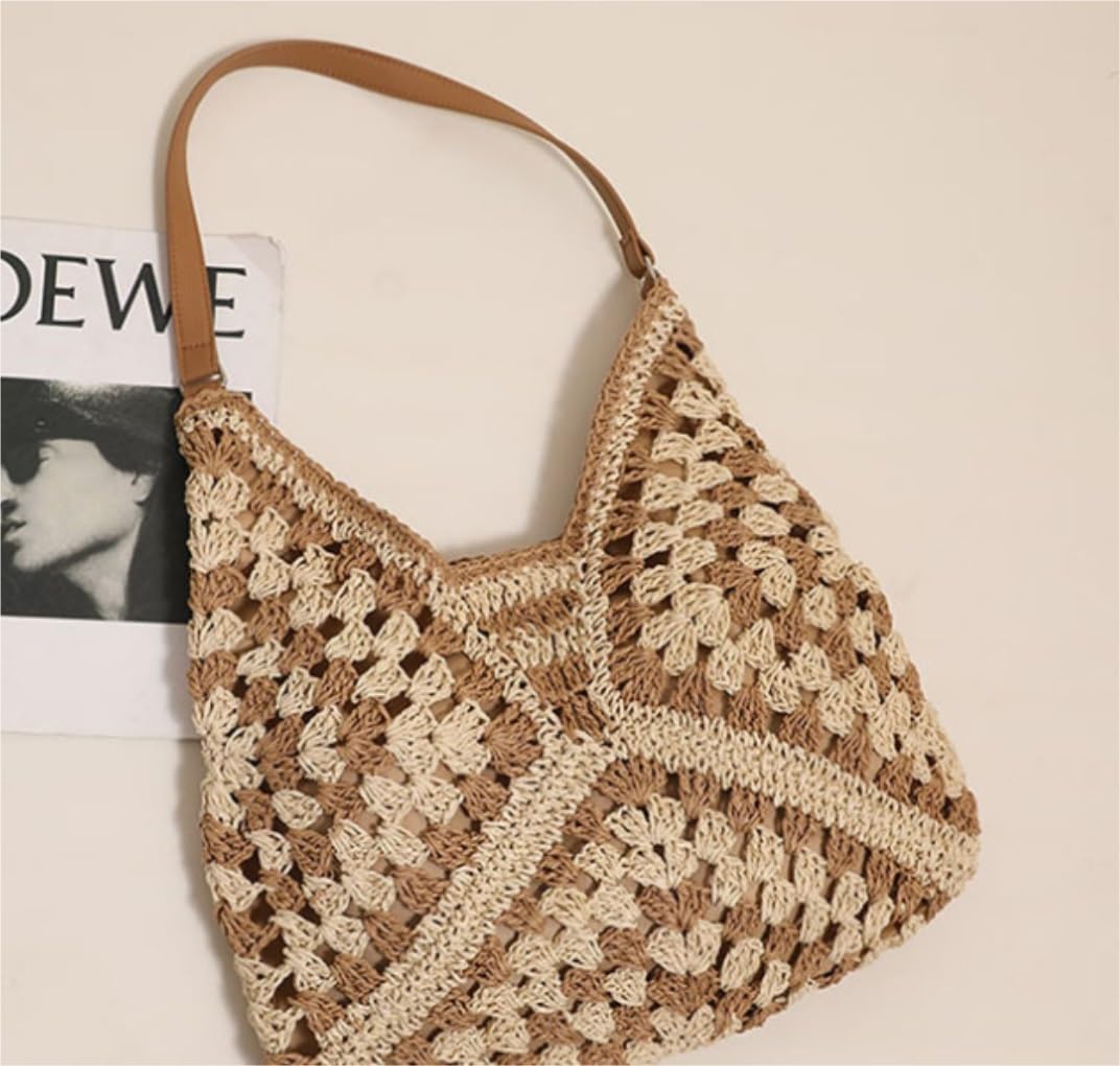 Monedero de verano Bolsos Hobo De Paja De Verano Para Mujer Bolso De Mano De Paja Todo Bolso De Paja Bolsa de vacaciones en la playa