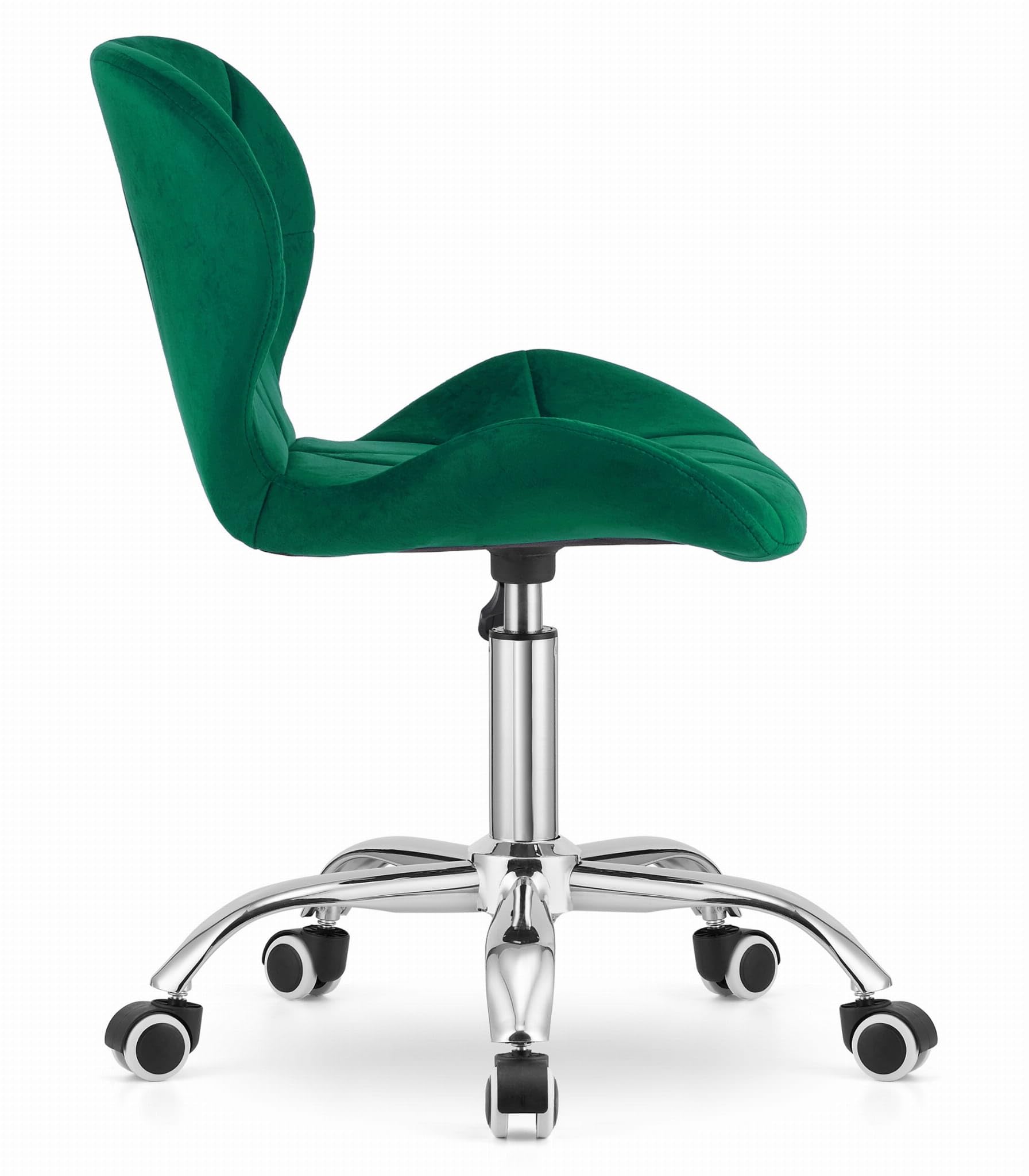 Sedia Scrivania Velluto Design Geometrico, Verde | pistone a gas, seduta regolabile, ufficio, moderna, ruote fluide, ergonomica