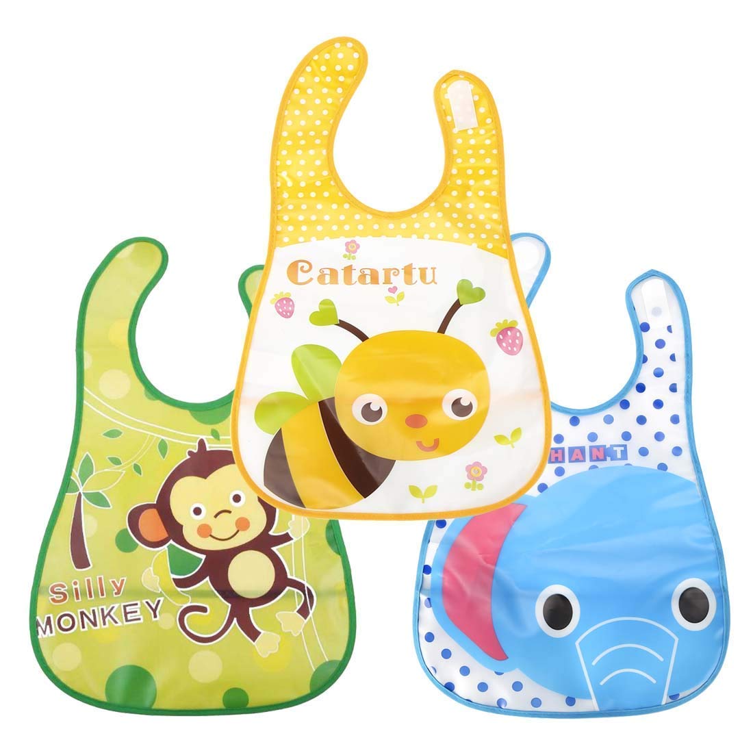 BabyGo Easy to Clean Waterproof Baby Apron with Bib (Pack of 3) Random Color - Image 2 thumbnail