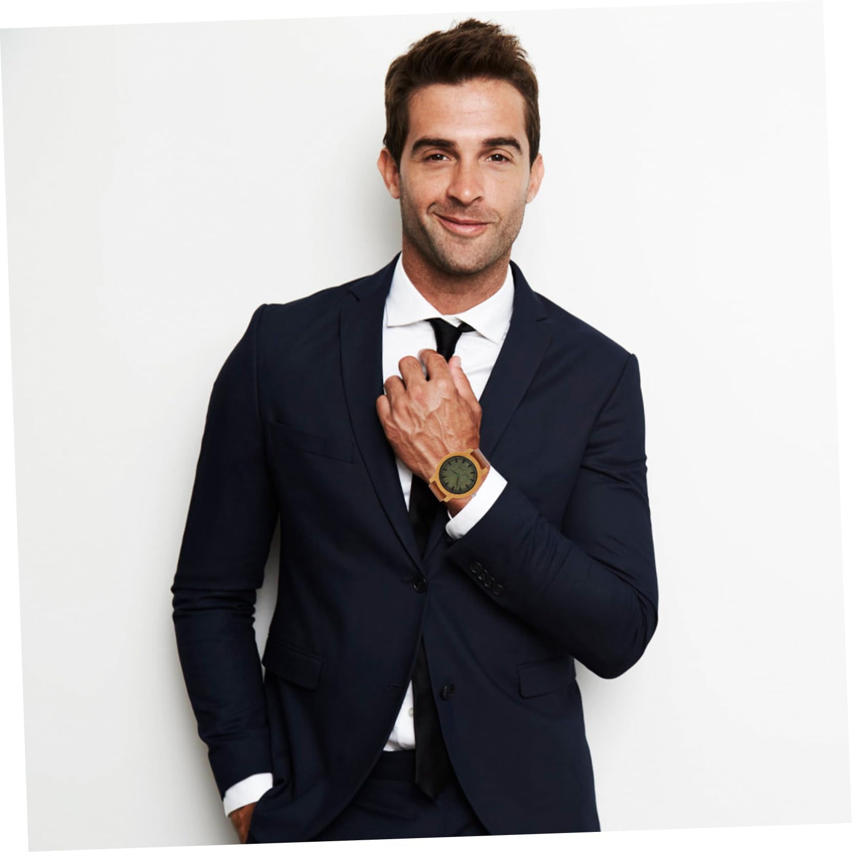 SHERCHPRY Reloj De Madera para Hombre Reloj De Pulsera Artesanal Correa De Cuero Genuino y Movimiento De Cuarzo para Uso Diario y Formal Hecho Mano De Bambú y Madera Verawood
