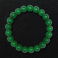 Vista 3 de 10mm Green Jade Beaded Bracelet for Men - Energy and Clarity - High Quality Adjustable Stretch Green Gemstone Beads Mens Bracelet - Made in USA