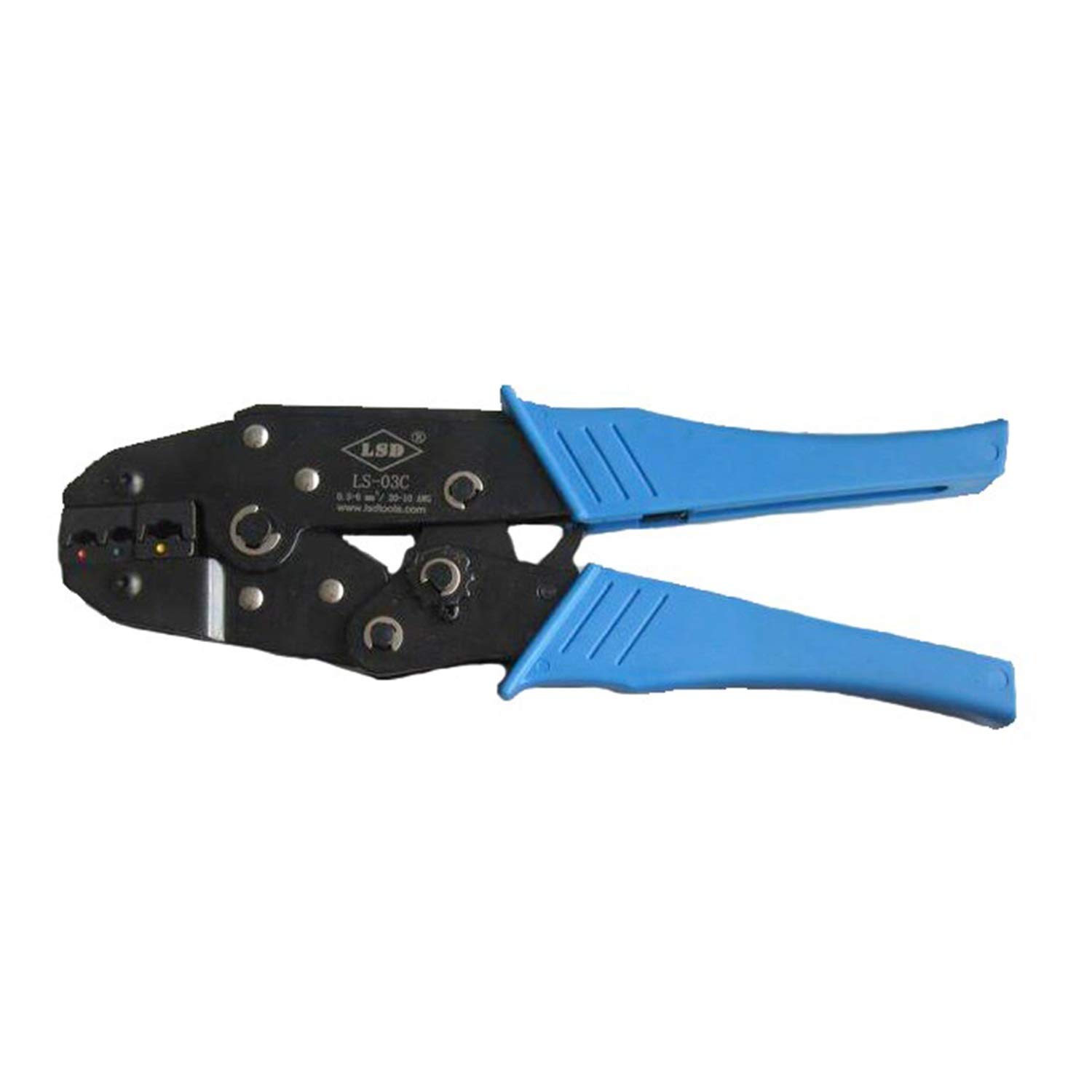 Pelacables Kit de herramientas de engarzado manual for terminales y conectores de engarce con cortador de cable y troqueles reemplazables, juego de troqueles de engarce