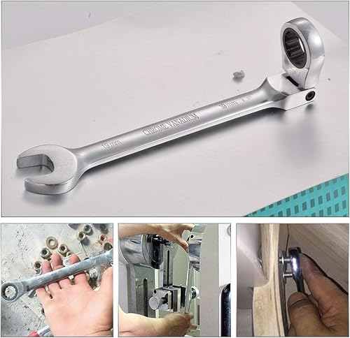 Miniatura 7 de KATUR Juego de llaves de trinquete de 0.748 in, llave combinada de trinquete flexible de acero al cromo vanadio (0.748 in)