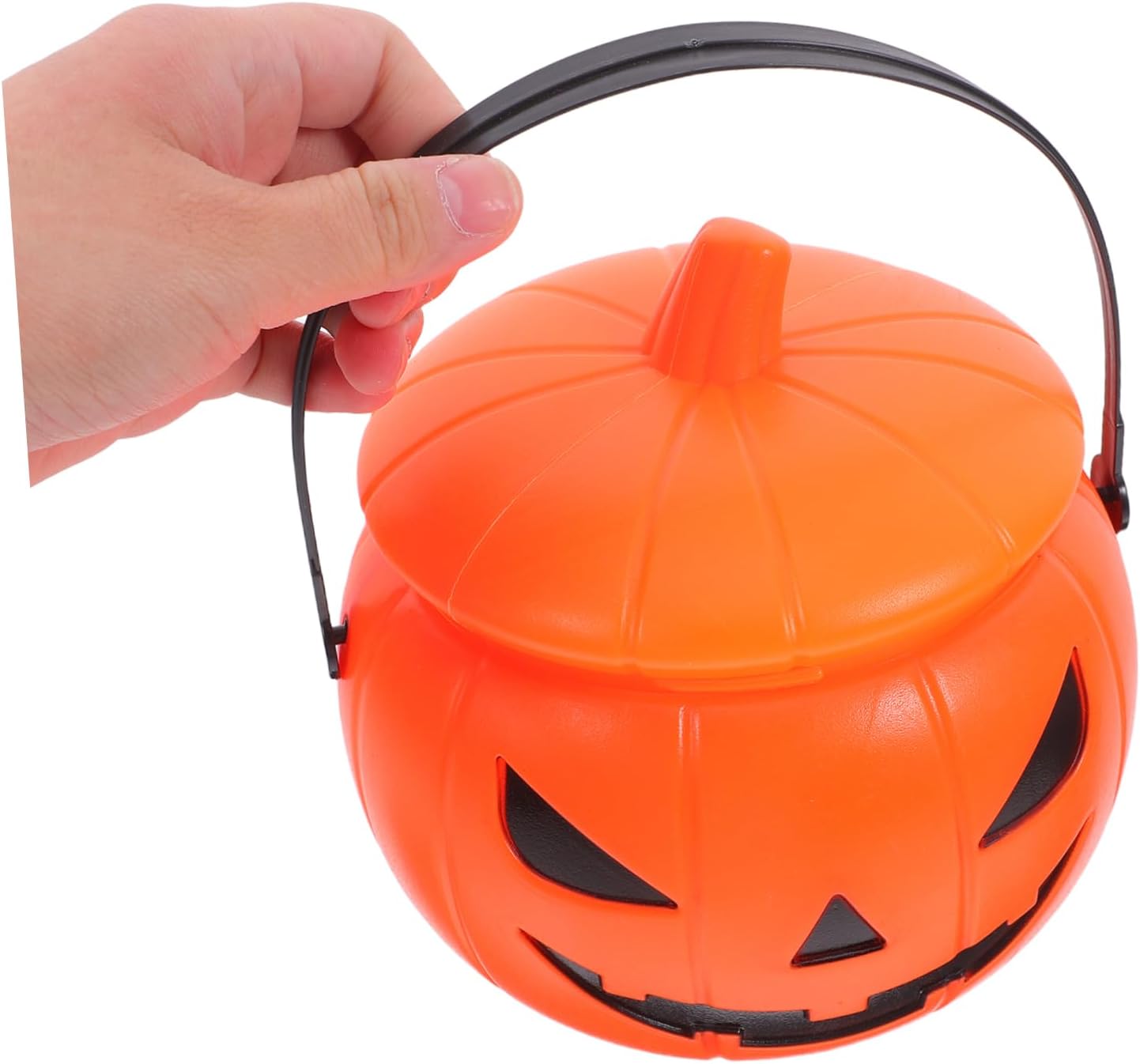Halloween Season Trick Treat Bucket Plastic Pumpkin Pail with Handle