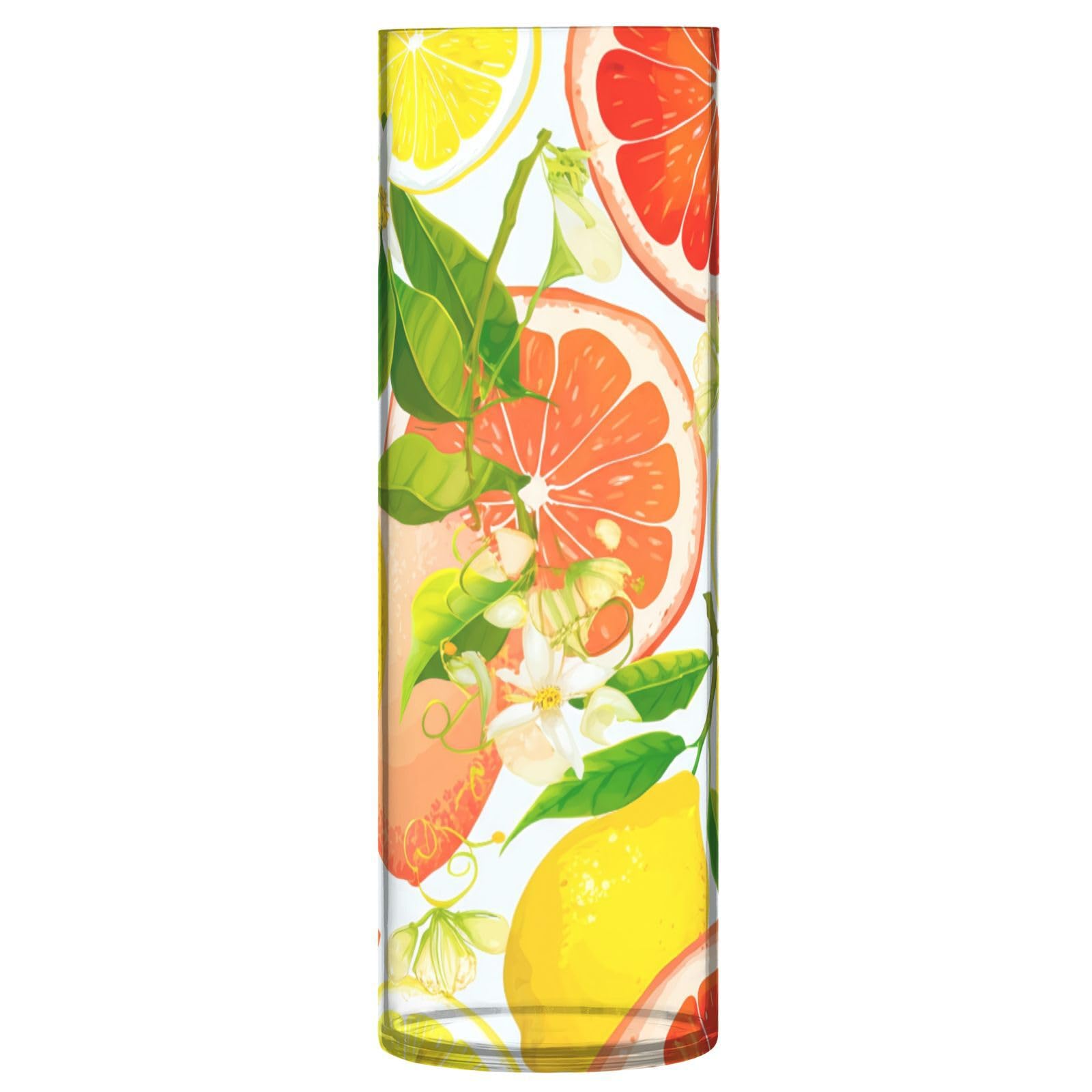 Vase citron frais en verre transparent de style ferme moderne et finitions soignées