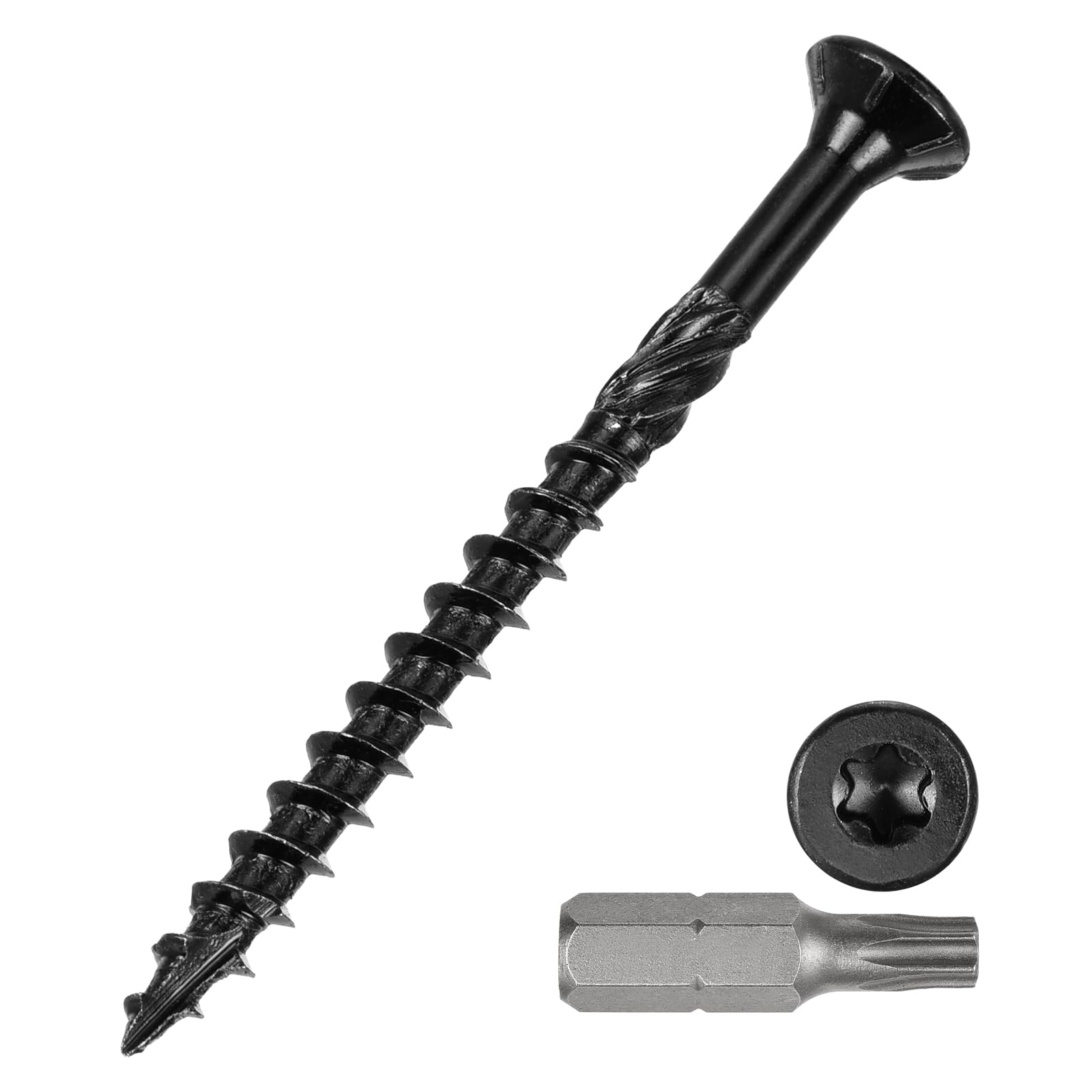 METALLIXITY Deck Screws (#10x2-1/2") 150Pcs, Carbon Steel Wood Screw Decking Screws Epoxy Coated with T25 Torx Drive Head