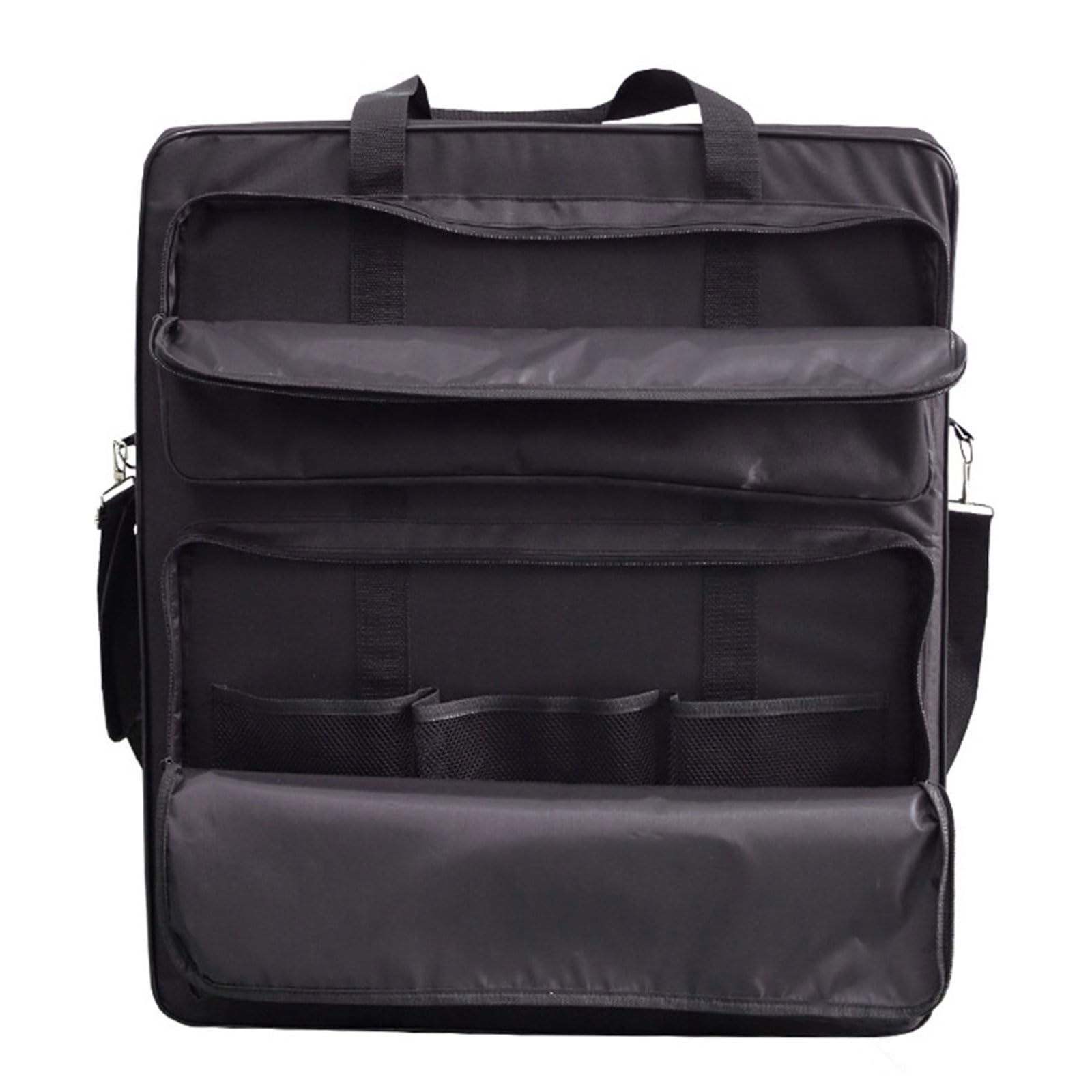 Photovoltaic Panel Transport Case with Carrying Handle Impermeable Outside Cushioning Multiple Compartment for 2 Panes Photovoltaic Panel Travel Storage Bag