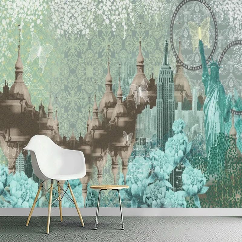 Fresque 3D architecture européenne toile de fond décoration haut de gamme