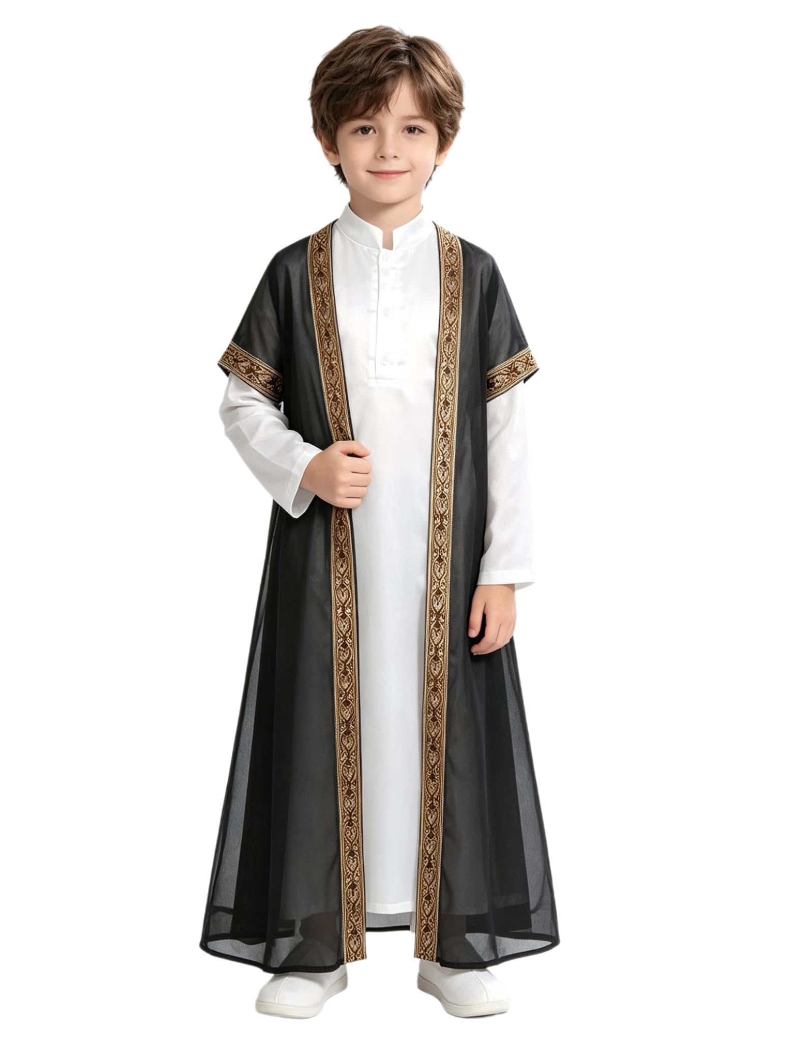 inlzdz Bambini Abbigliamento Islamico in Due Pezzi Vesti Musulmane Ramadan