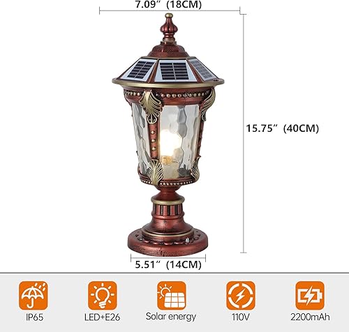 Miniatura 16 de SLAWA Luces de poste para exteriores, tapas de columna, lámparas modernas para exteriores, lámpara exterior moderna, lámpara de poste de aluminio