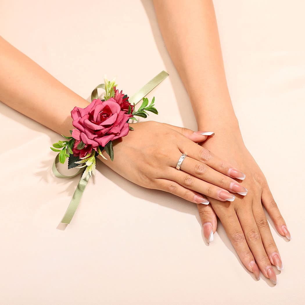 PATIKIL Brautjungfern Armkorsage Mit Künstlichen Rosen - Tiefblau