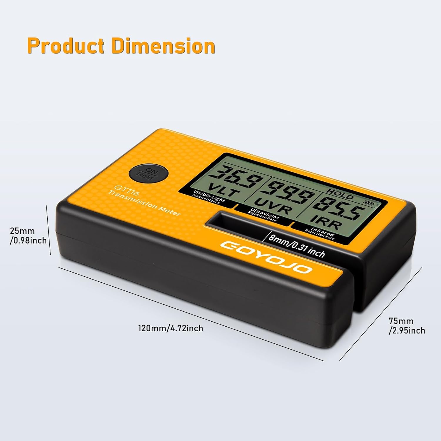 GOYOJO Tint Meter Works on Side Windows, Digital Tint Solar GOYOJO Tint Meter Works on Side Windows, Digital Tint Solar