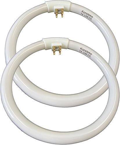 Konideke Bombilla fluorescente circular de 5.5 pulgadas, 4 pines T4 de 12 W, repuesto para bombilla de espejo de maquillaje redonda Conair (paquete