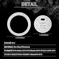 Vista 3 de CARFIB Para Mazda 3 6 CX3 CX-3 CX5 CX-5 CX9 CX-9 MX5 MX-5 Miata Car Bling Accesorios 2020 2019 2018 2017 2016 Anillo de botón de encendido Start