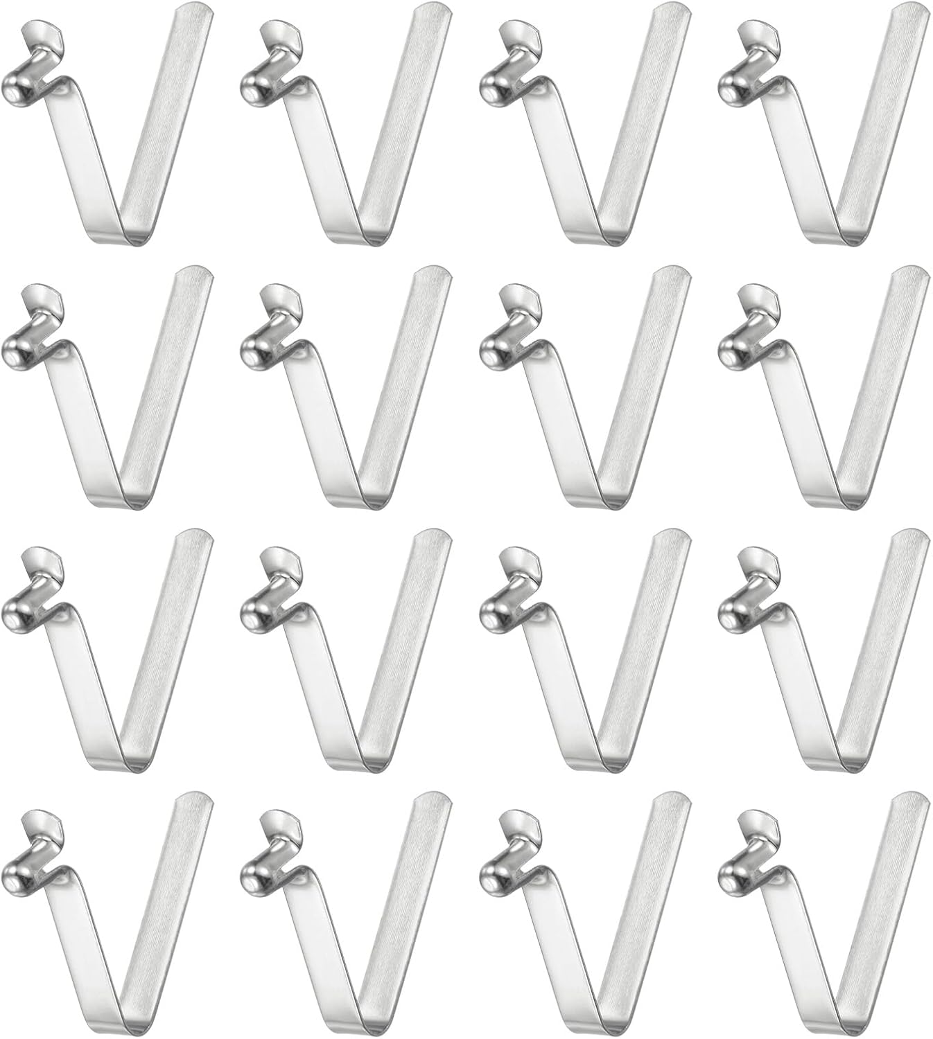 HARFINGTON 16pcs Single Button Kayak Paddle Snap Spring Clip 5x7.5x37mm 65Mn Spring Steel V-Shaped Hollow Lift Telescopic Locking Tube Pole Clips for Tent Umbrella Camping