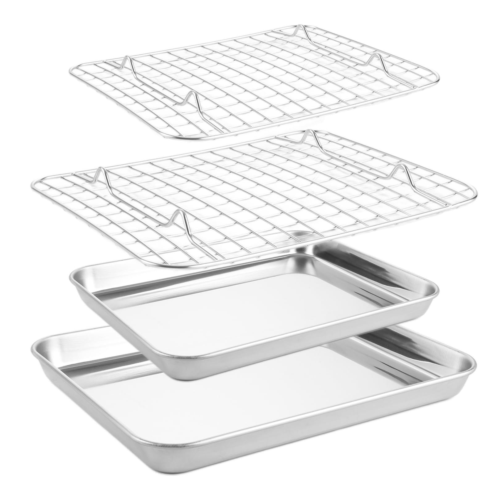 JMIATRY Lot de 2 Plaque De Cuisson Avec Grille 26.5 x 20.5cm