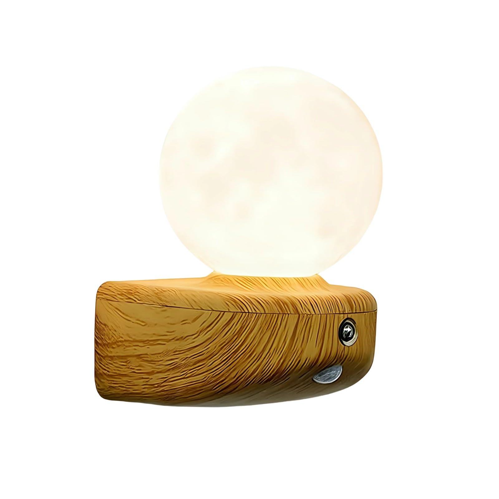 FROMCEO Rechargeable Night Lamp with Motion Sensors Cordless Lights Moons Shape Atmospheres Light for Bedroom Bedside Cordless Wall Lights for Bedroom Bedside