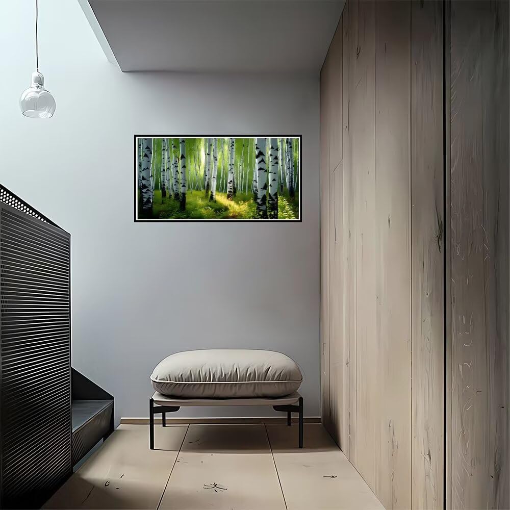 5D DIY Diamond Painting Kit Completo, betulla argentata Diamantini Strass Ricamo a Punto per Adulti Bambini Decorazione Casa, Kit per Pittura Diamante Mosaico Fai Da Te, per Decor Casa 50x100cm S-12