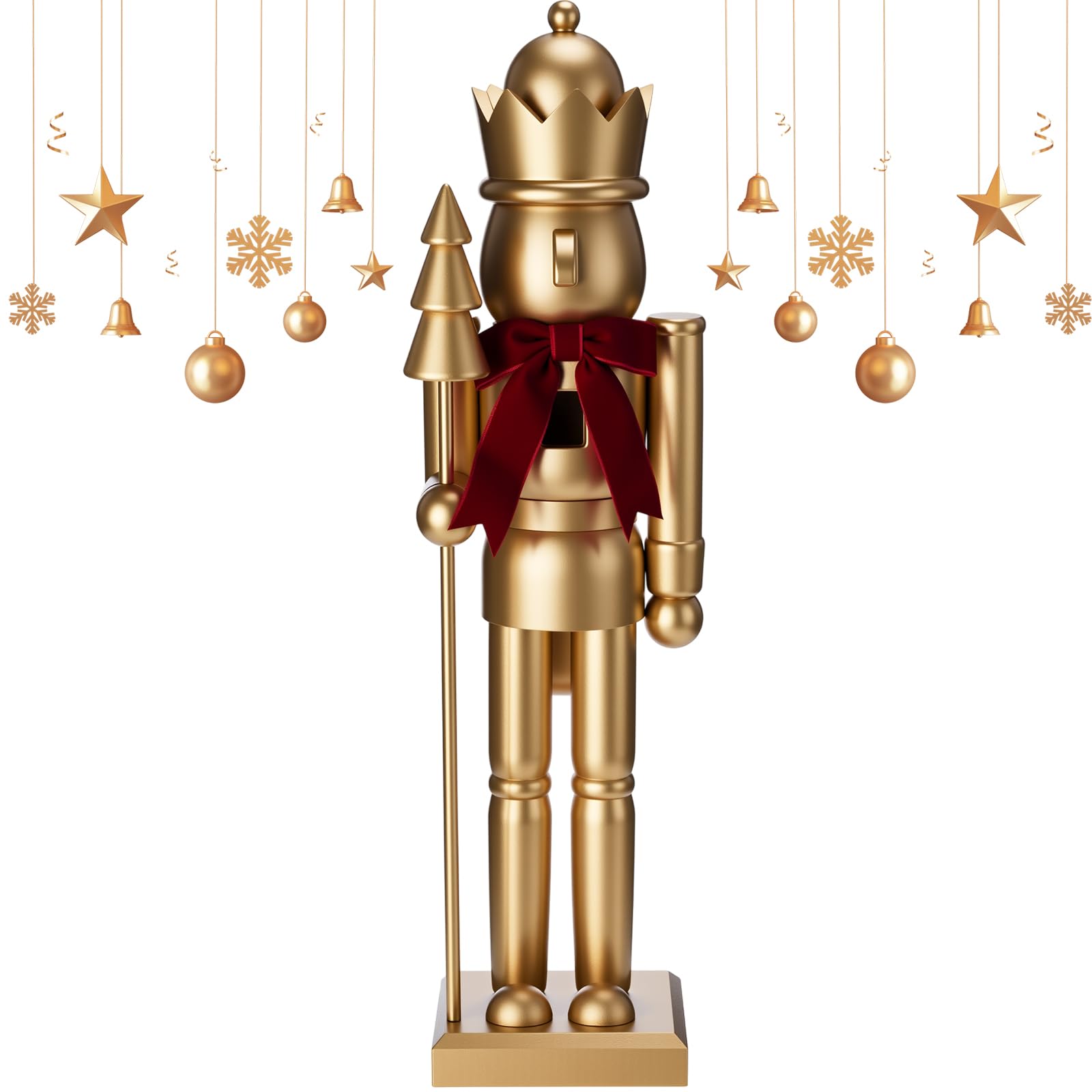 Blosssound 15" Gold Christmas Nutcracker Decor Neutral Figurine, King