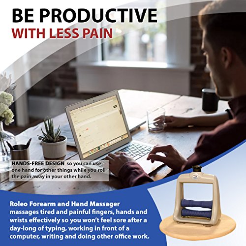 Hand Massager For Arthritis, Deep Tissue Massager For Carpal Tunnel Relief - Forearm Massager For Hand Therapy With Trigger Point Foam Roller - Finger Massager And Wrist Roller - Arm Massager By Roleo #TOP4