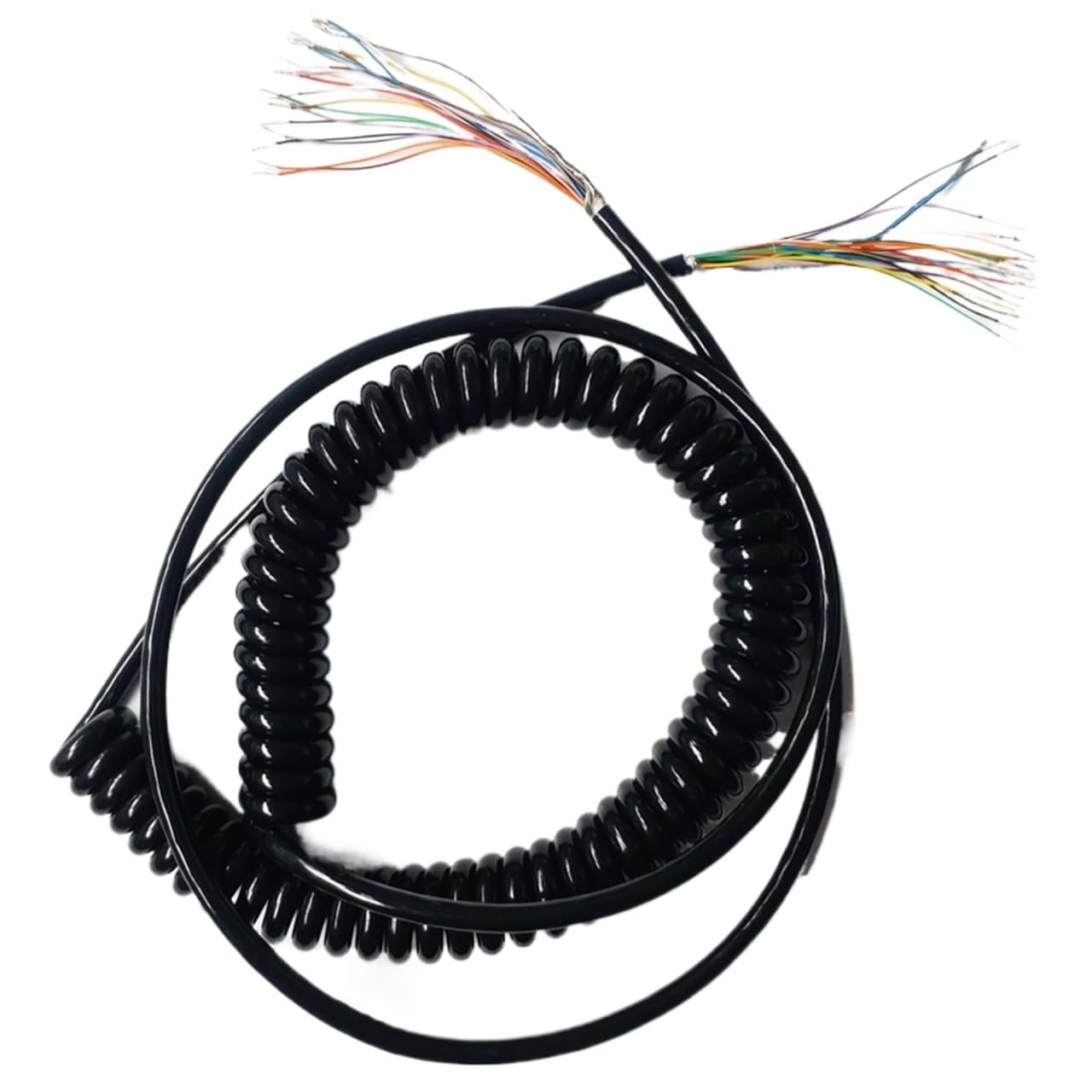 Cable Cord 22 Cores Shrinkable Spiral Cable 0.15mm Square Black Power Cord Extensible Wire Straight Length 6 Meters Stretchable Spring Electric Wire Spiral Extension