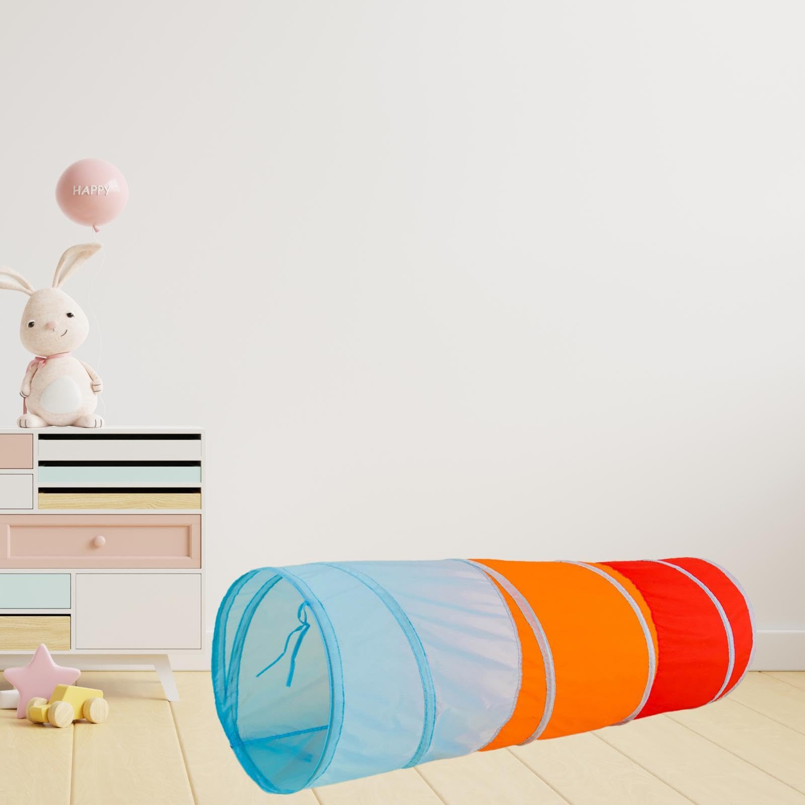 Spieltunnel für Kinder, Faltbares Spielzelt, Strapazierfähige Materialien, Fördert Die Motorik, Platzsparend zu Verstauen, 1,5 m Orangerot