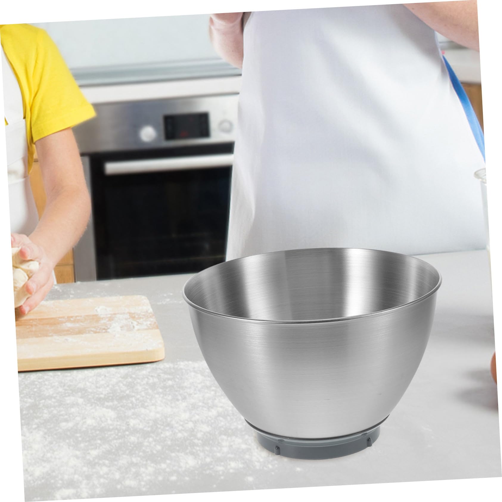 IMIKEYA Edelstahlschüssel 3l mit Tiefem Design Große Rührschüssel aus Silbernem Edelstahl Leicht zu Reinigen für Küche und Backutensilien