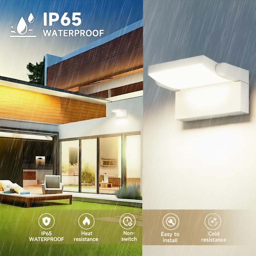40W Applique da Esterno 4000LM Bianco Lampada da Parete Esterno Angolo regolabile Faretto,Applique Interno 4000K Bianco Naturale,108LEDS,IP65 Impermeabile